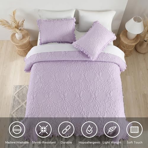 Lavender Ruffled Quilt King Size