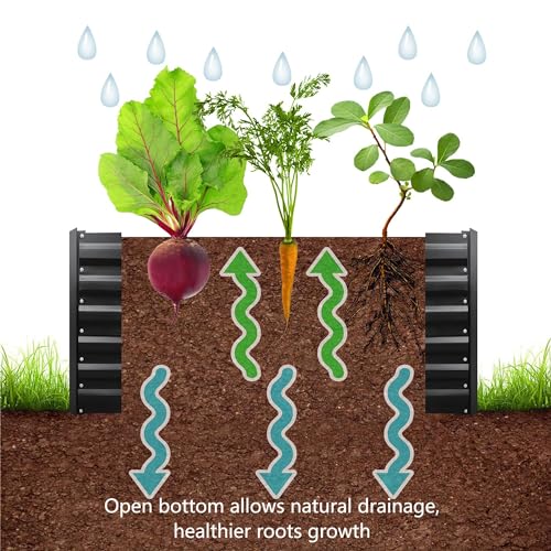 8x4x2FT Black Metal Raised Garden Bed Kit