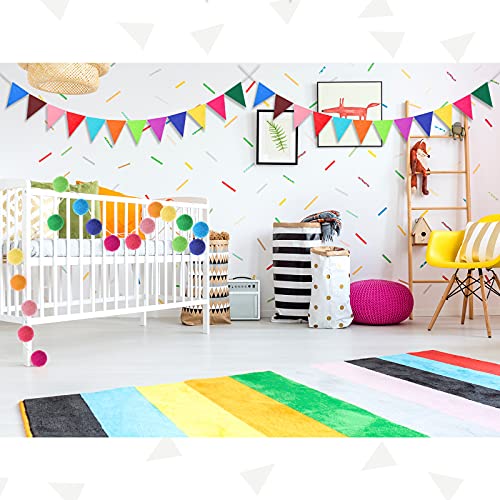 4 Pcs 9.8 ft Pom Pom Garland for Classroom Bulletin Board (4 Count)