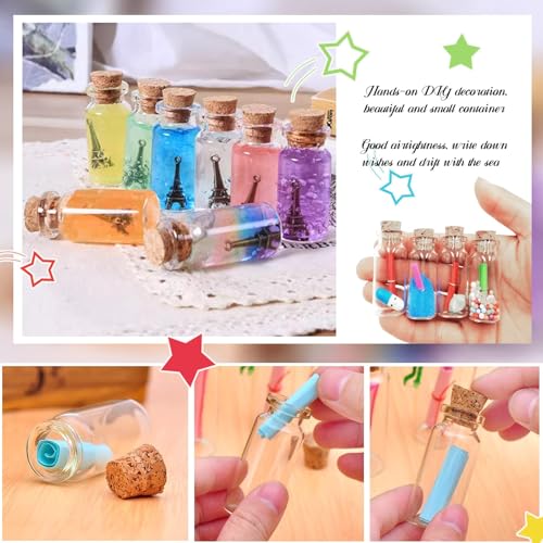 60 Pcs 10ml Small Glass Bottles with Cork Stopper (60 Count)