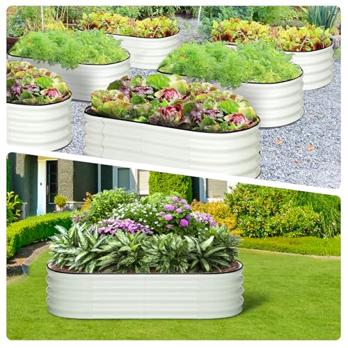 2 Pcs 4.5x2x1ft Oval Raised Garden Bed (2 Count)
