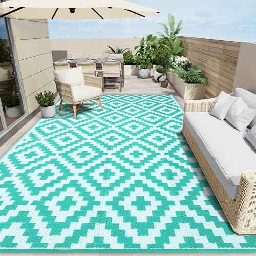Outdoor Rug 10x14 ft Waterproof Reversible Mat (142.86 Sq Ft)