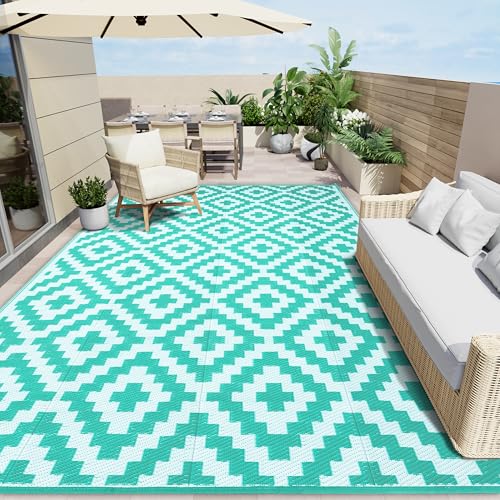 Outdoor Rug 9x12 ft Waterproof Reversible Mat