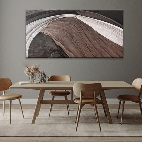 Large Abstract Wall Art For Living Room Pints Black And White Canvas Art Wall Decor Prints Picture Painting Brown Maximalist Decor Artwork For Bedroom Modern Home Wall Decor 29x58 In