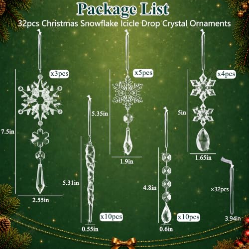 Crystal Christmas Tree Ornaments (32 Count)