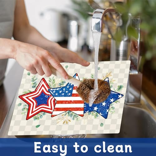 Veterans Day Plastic Placemats Set of 6 4th of July Table mats 17×13×0.04in (6 Count)