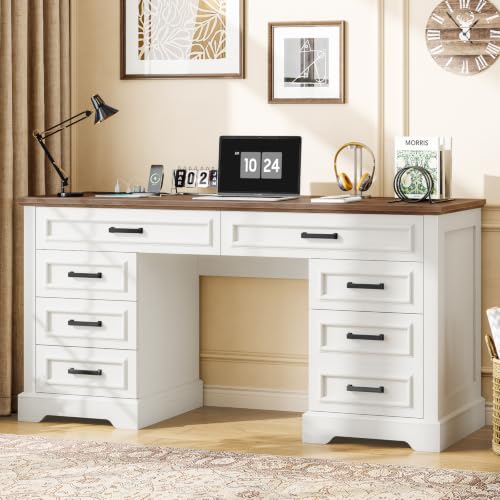 58" Executive Desk with 7 Drawers