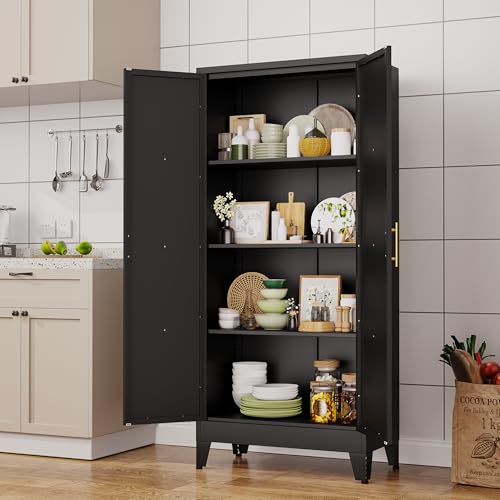 61" H Metal Kitchen Pantry Storage Cabinet