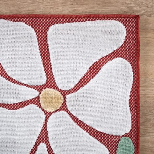 Outdoor Rug 6x9 Modern Floral Tropical Area Rugs for Outdoor and Indoor Patio Easy to Clean Non Shedding Living Room Porch Garden Washable Outside Carpet (58.5 Sq Ft)