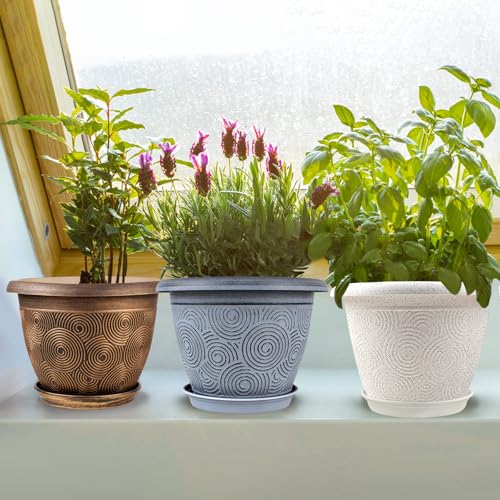 6 Inch Flower Pots Planters for Indoor Outdoor Plants