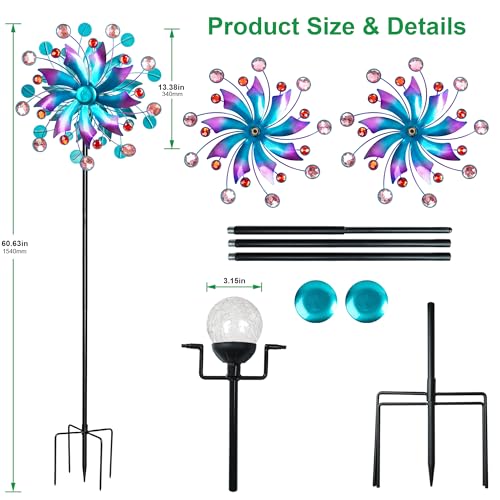 Solar Wind Spinner for Yard and Garden