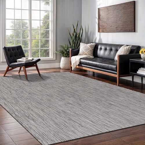 Washable Indoor Outdoor Rug 6x9 Weather Resistant Area Rugs Modern Solid for Porch Deck Balcony Backyard Patio Outside Carpet