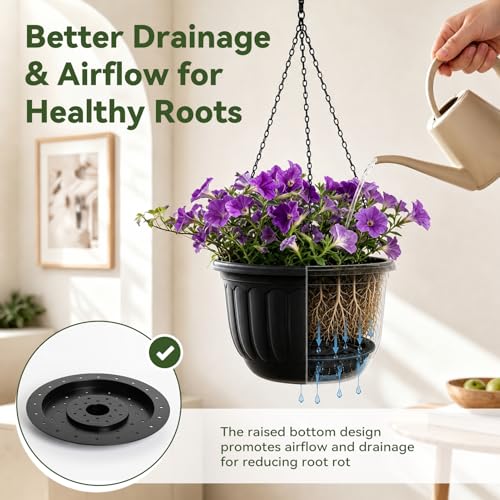 12 Inch Hanging Planters for Outdoor Plants (2 Count)