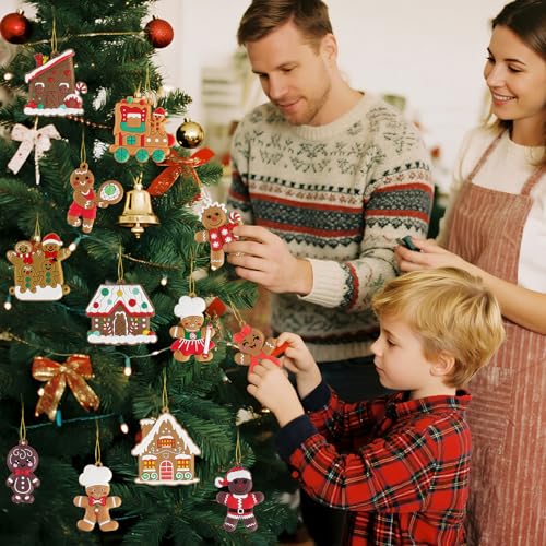 36pcs Gingerbread Man Ornaments for Christmas Tree (36 Count)