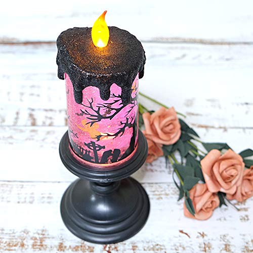 Ghosts Halloween Snow Globe Flameless Candle Battery Operated
