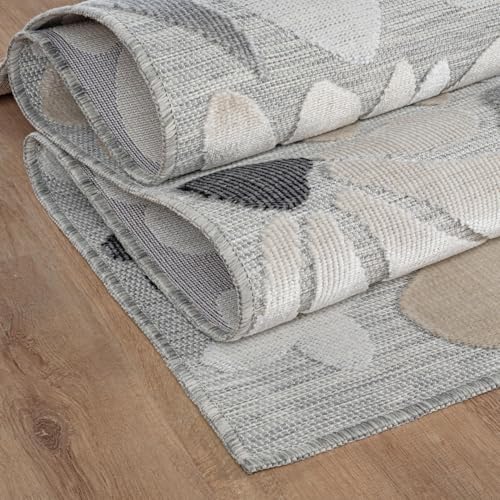 Outdoor Rug 10x14 Large Modern Floral Tropical Area Rugs for Outdoor and Indoor Patio Easy to Clean Non Shedding Living Room Porch Garden Washable Outside Carpet (140 Sq Ft)
