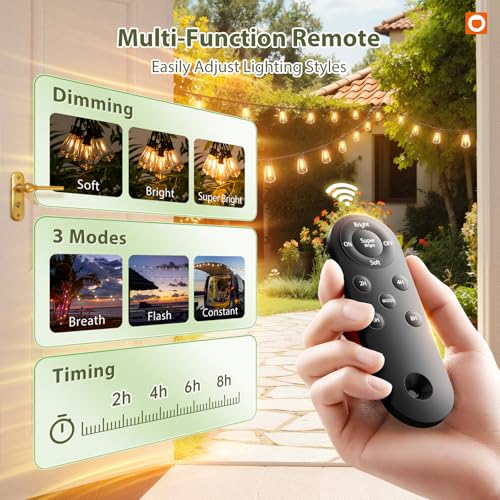 33(27+6) FT Solar String Lights Waterproof, Remote& USB Port 9+1 LED (33 Foot)