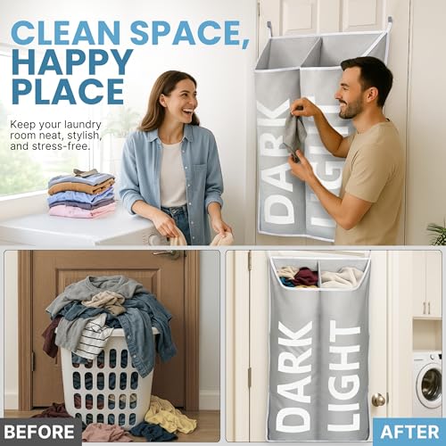 Hanging Laundry Hamper Bag XL 40x22"
