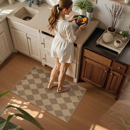 Checkered Easy Jute Front Door Mat