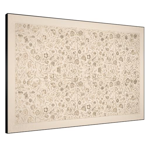 46"x60" Extra Large Framed Wall Art Vintage Botanical Sketch with Detailed Floral Pattern