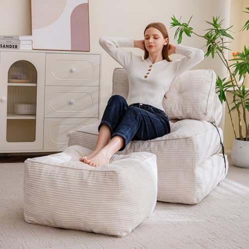 Square Stuffed Pouf Ottoman