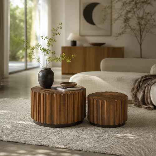 Nesting Round Coffee Table Set of 2
