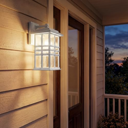 Beacon Square 12" Outdoor Wall Light in White