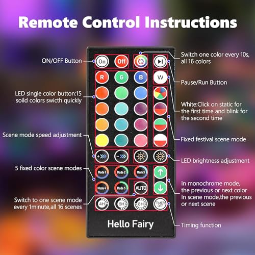 66FT 200 LED RGB Smart Halloween Lights Outdoor Color Changing (66 Foot)