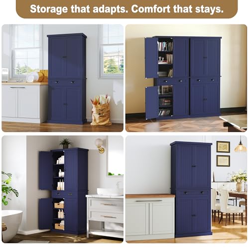 72" Tall Freestanding Pantry & Kitchen Storage Cabinet