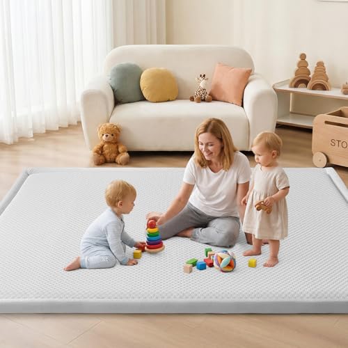 Baby Play Mat for Floor Nursery Rug Muscle Area Playroom Rug Elastic Foam 59x79" Playmat Elastic Foam 1.3" Thick Crawling Mat for Babies