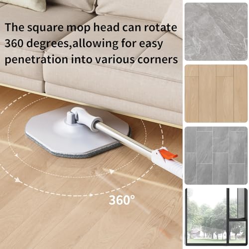 Spin Mop and Bucket Set with Separate Dirty and Clean Water