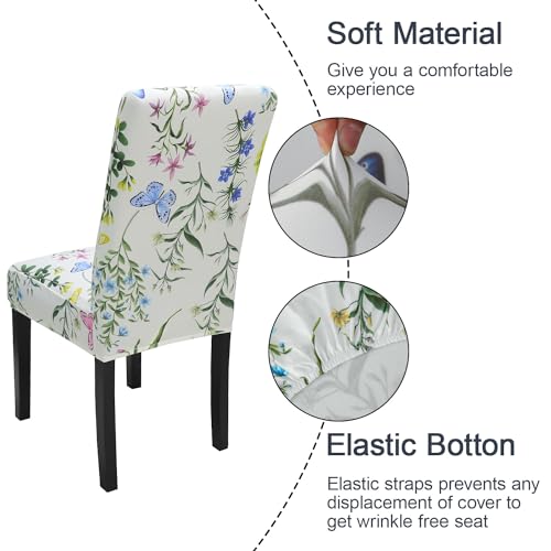 Pattern Chair Covers for Dining Room Set of 6