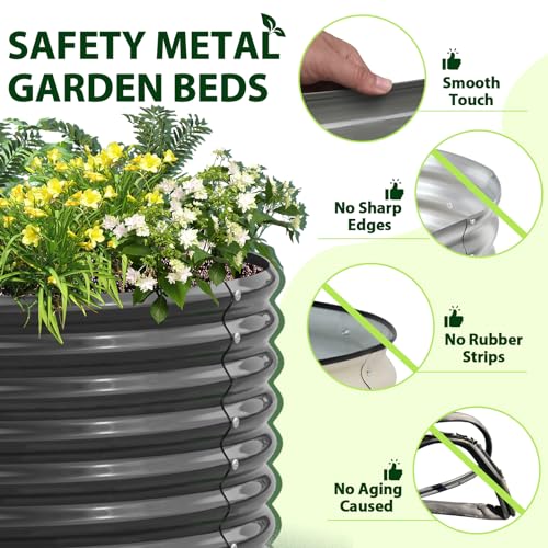 Anleolife 2 Bed 6x3x2ft Oval Galvanized Raised Garden Beds (2 Count)