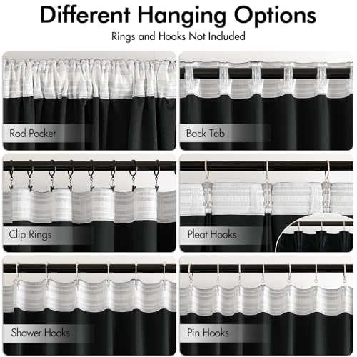 Black Velvet Pinch Pleat Blackout Curtains W52 X L96 Inches (2 Count)