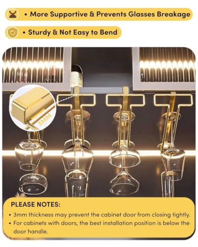 Gold Under Cabinet Wine Glass Holder (2 Count)
