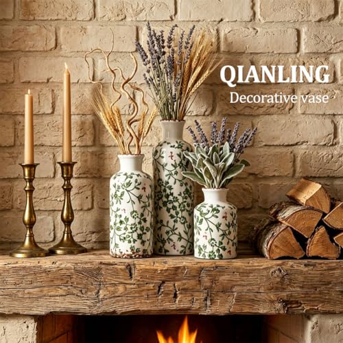 Green Ceramic Vase Set (3 Count)
