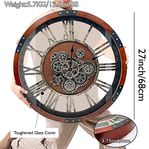 27" Original Moving Gears Wall Clock