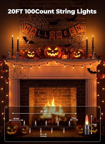 100 count 20Ft Yellow & Orange Candy Corn Incandescent (50 Foot)