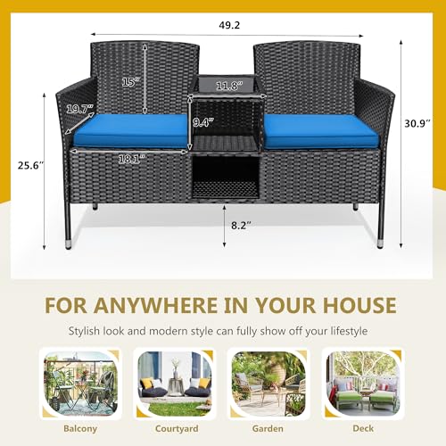 Outdoor Furniture Patio Loveseat Wicker 2