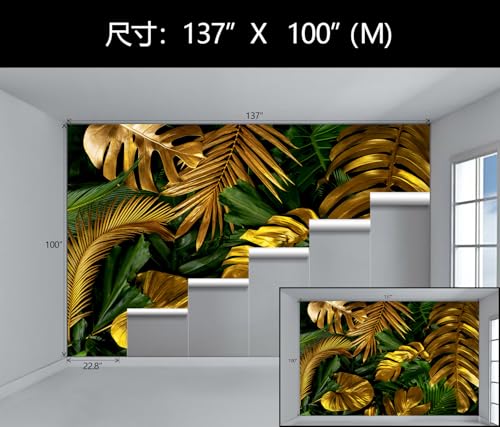 Gold Tropical Palm Leaf Peel and Stick Wallpaper Mural for Bedroom