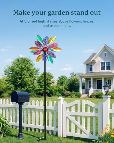 Solar Garden Wind Spinners with Light