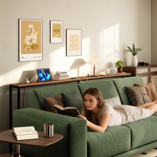 80.7'' Behind Couch Table with 2 Outlets