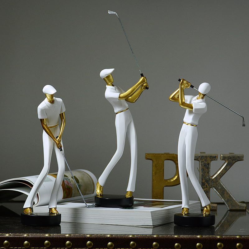 Golfer Figurine Statue Golf Sculpture Modern Home Decor 9.4 Inch