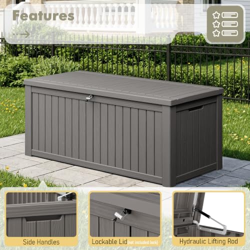 220 Gallon Outdoor Storage Box Waterproof Deck Box for Patio