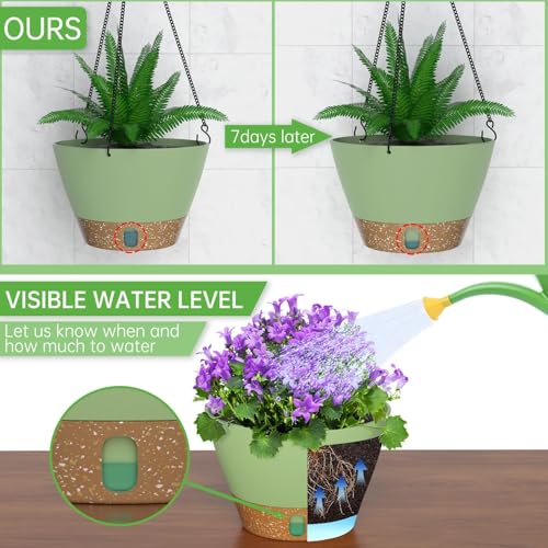 2 Pack 10 Inch Hanging Baskets for Plants Outdoor Indoor (72 Count)