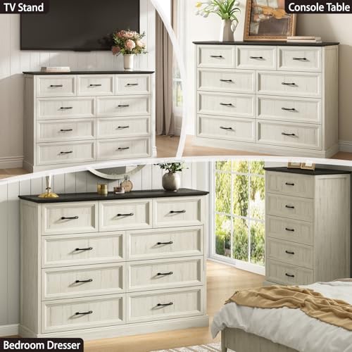 Farmhouse 9 Drawer Dresser for Bedroom