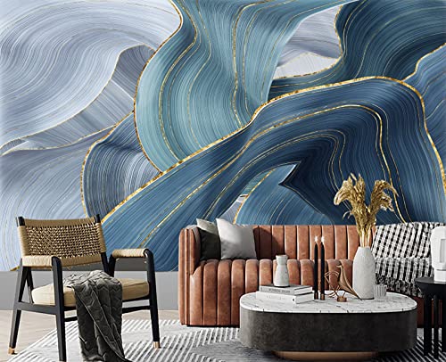 Gilding Marble Blue wall Mural Wallpaper for Bedroom 137" x 100" (95.12 Sq Ft)