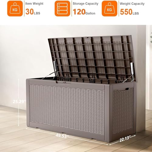 120 Gallon Deck Boxes Outdoor Waterproof