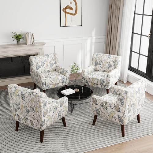 Modern Floral Accent Chair