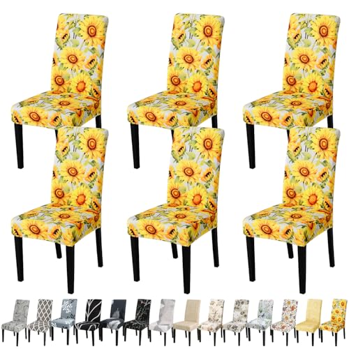Pattern Chair Covers for Dining Room Set of 6